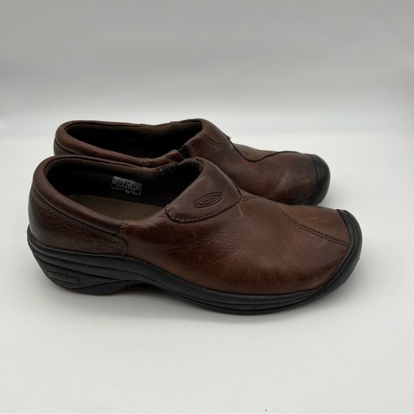 Keen Kanteen Shoes Soft Toe Slip On Clog Brown Leather Sz 8 - Picture 1 of 11